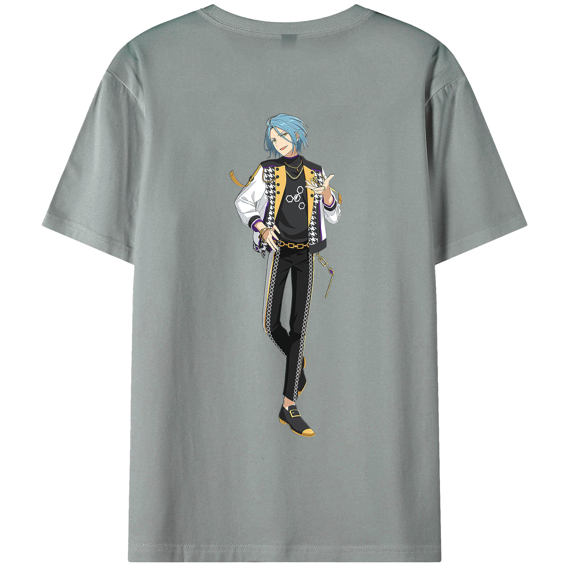 （画像用） あんさんぶるスターズ! Ensemble Stars 綿100％ メンズ半袖Tシャツ（バックプリント） 通気性